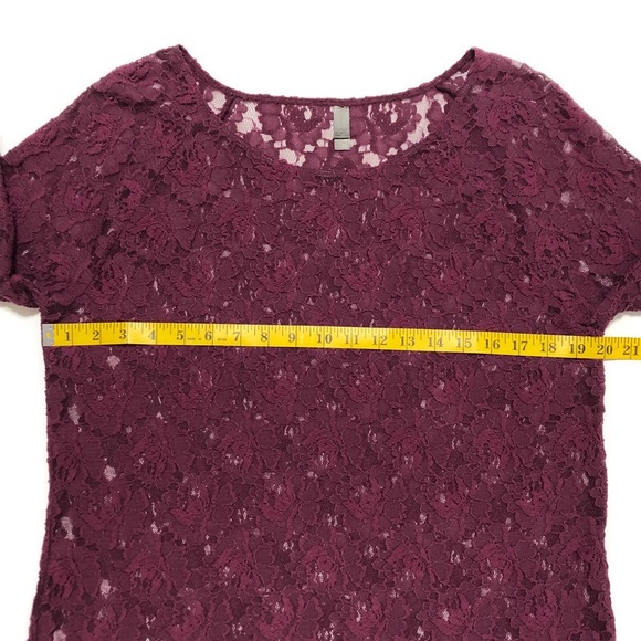 Denver Hayes | Purple Floral Lace Top | Size XL - Picture 13 of 14